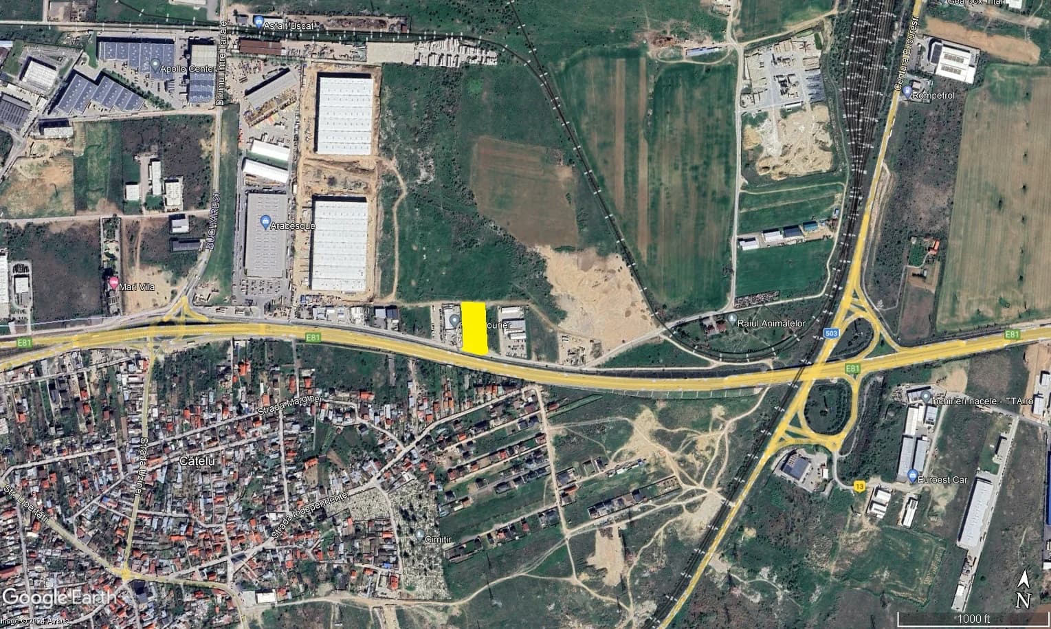 Land with approved PUZ 4,000 sqm for halls and logistics